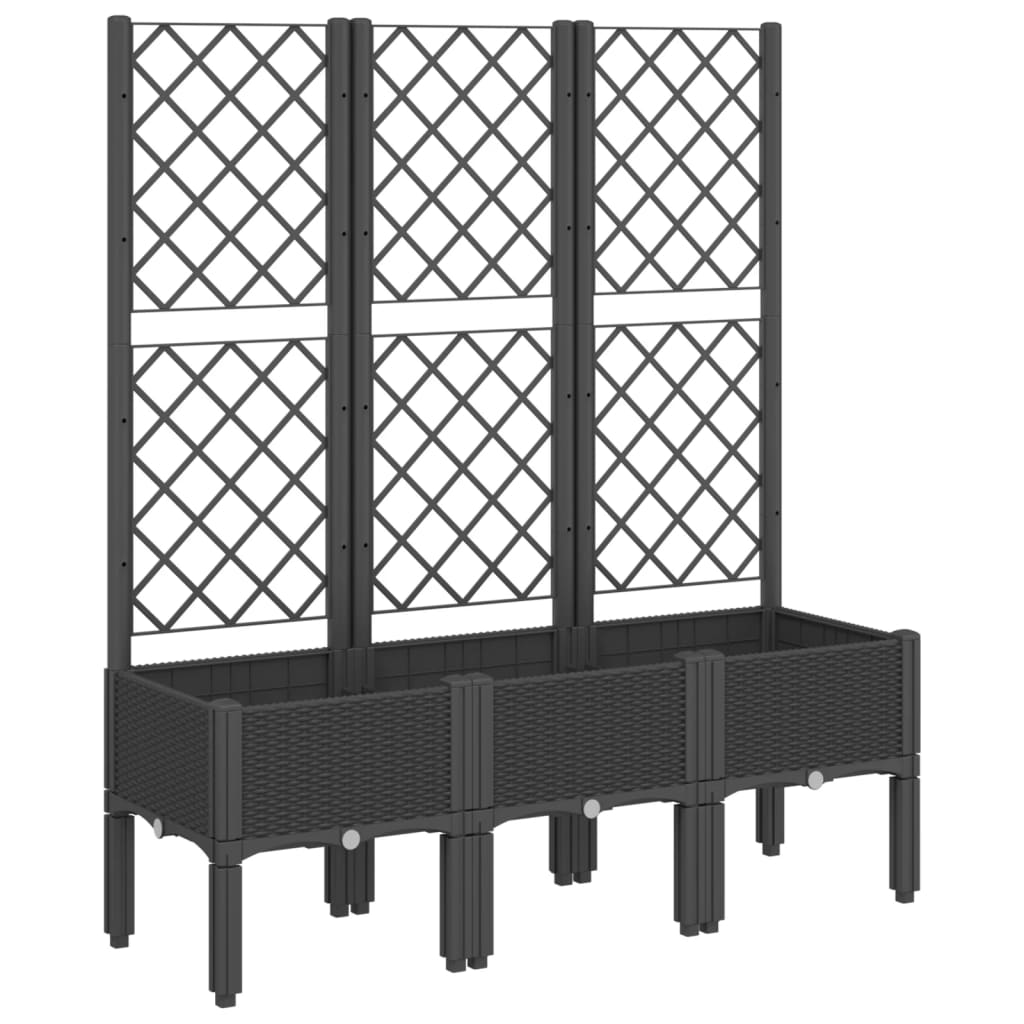 NNEVL Garden Planter with Trellis Black 120x40x142 cm PP-1