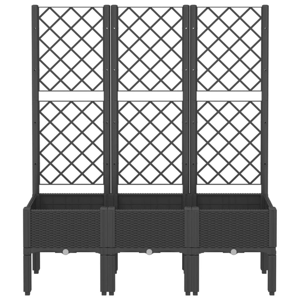 NNEVL Garden Planter with Trellis Black 120x40x142 cm PP-2