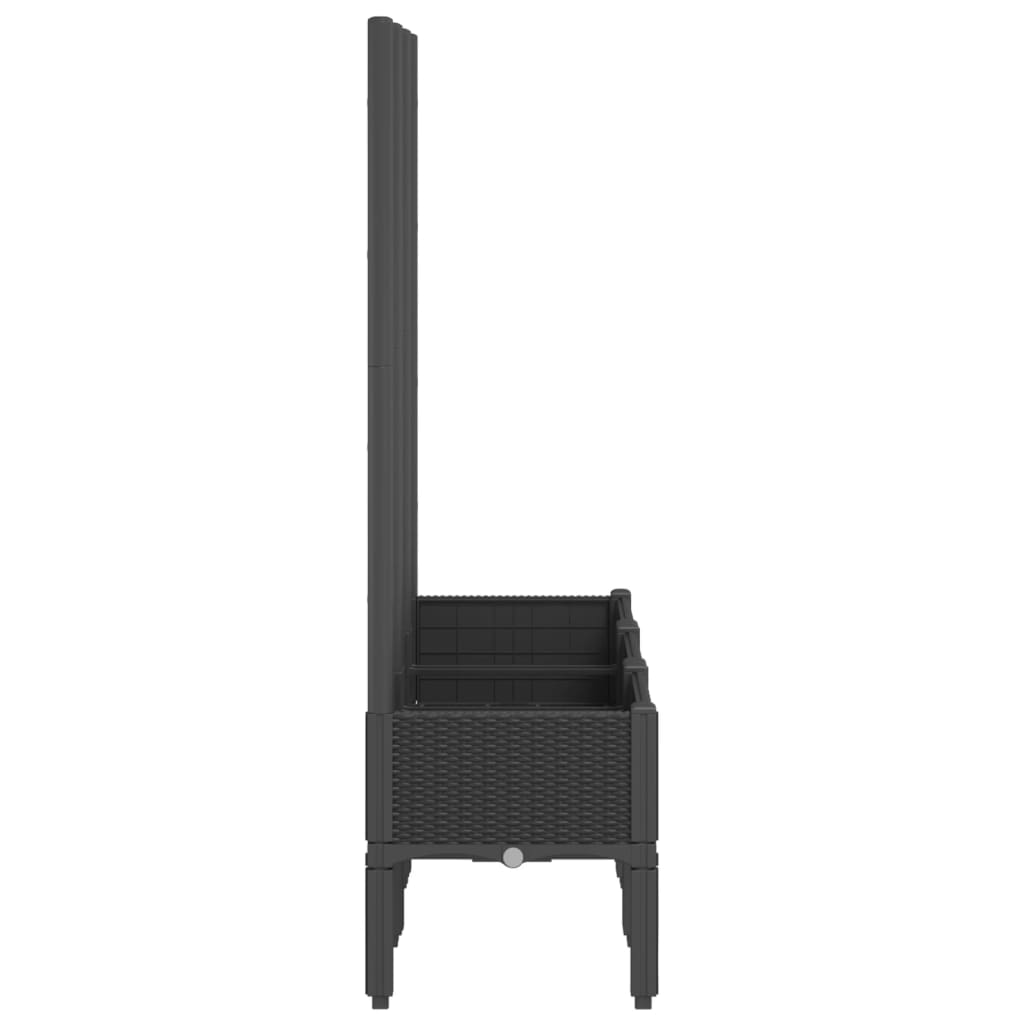 NNEVL Garden Planter with Trellis Black 120x40x142 cm PP-3