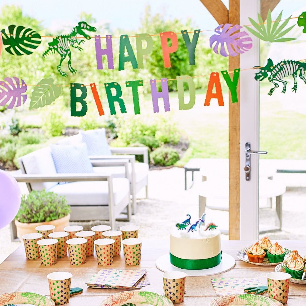 Party Pieces - Kaşif Dino Parti Happy Birthday Asma Süsü-1