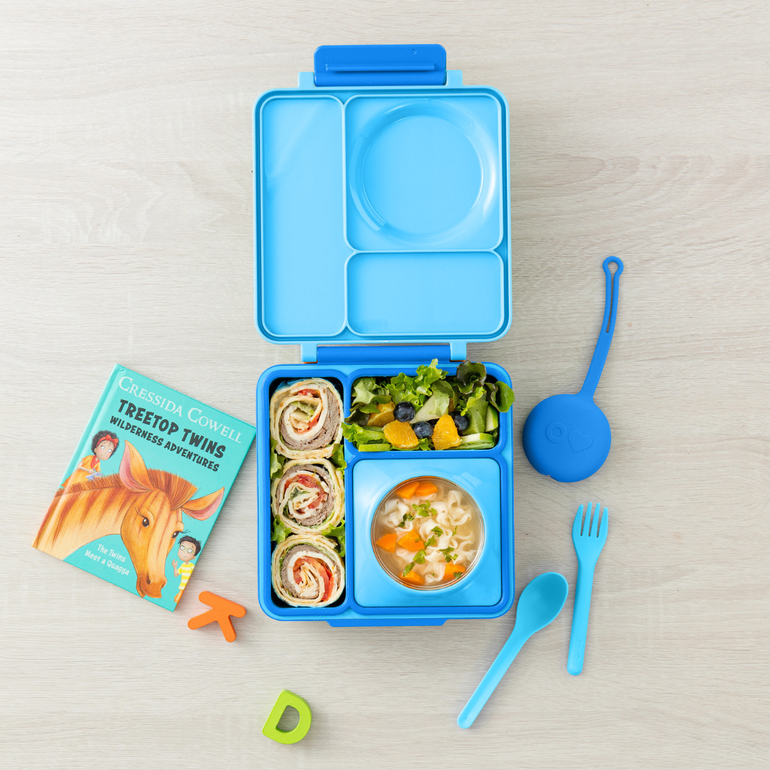 Omiebox - OmiePod Capri Mavisi Silikon Çatal ve Kaşık Seti-2