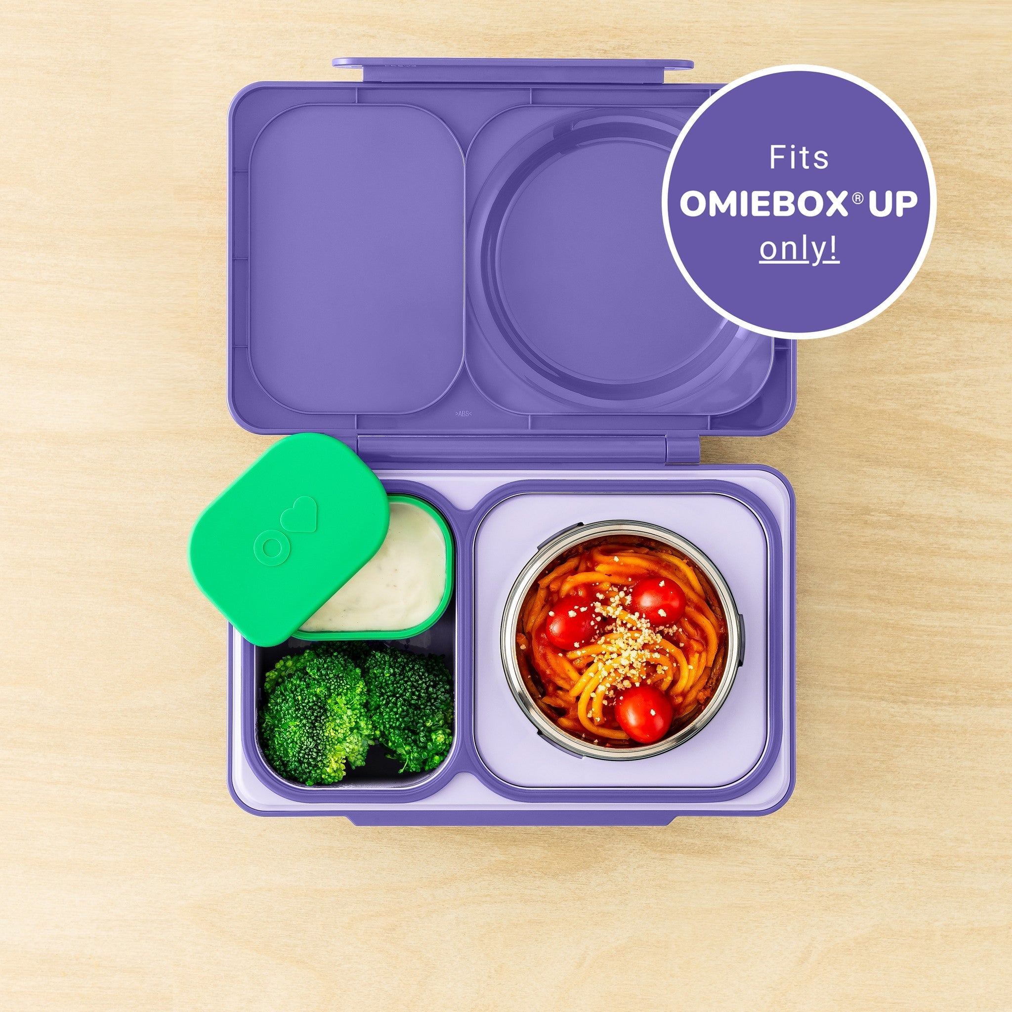 Omiebox - UP Bento Kutusu İç Bölme Kapları 2li Mor/Yeşil-1