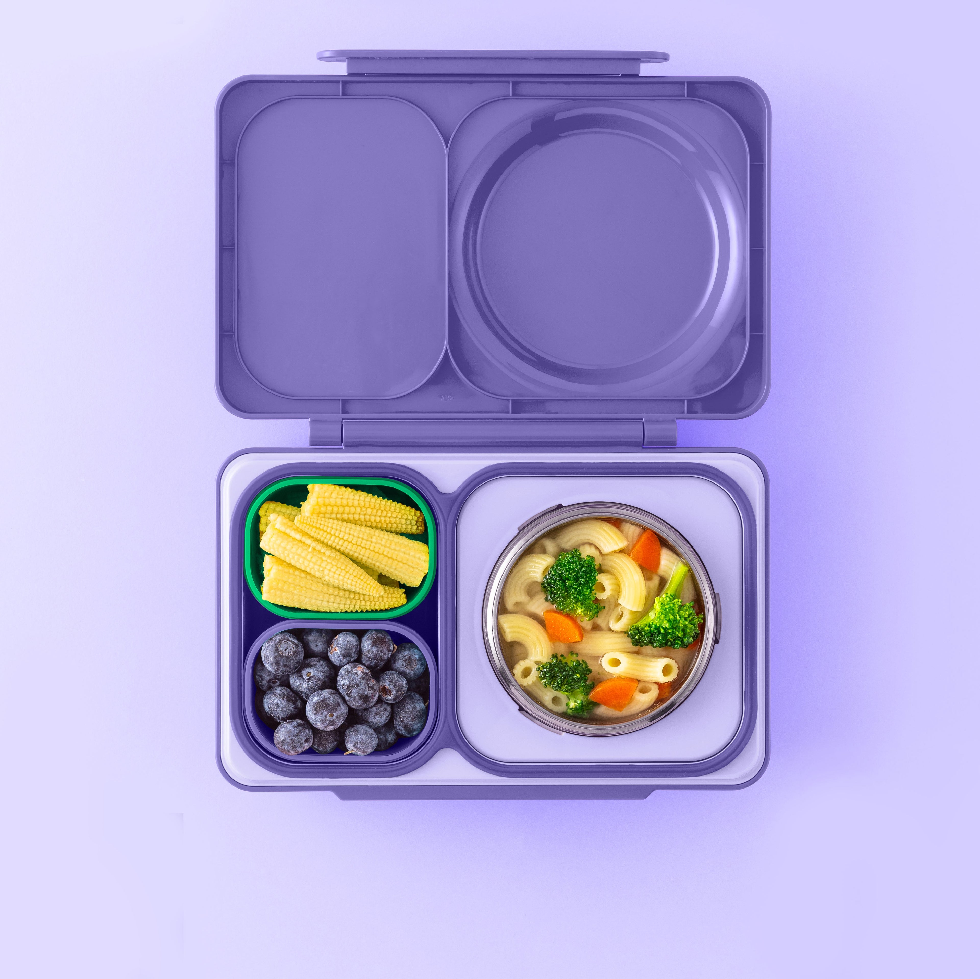 Omiebox - UP Bento Kutusu İç Bölme Kapları 2li Mor/Yeşil-2