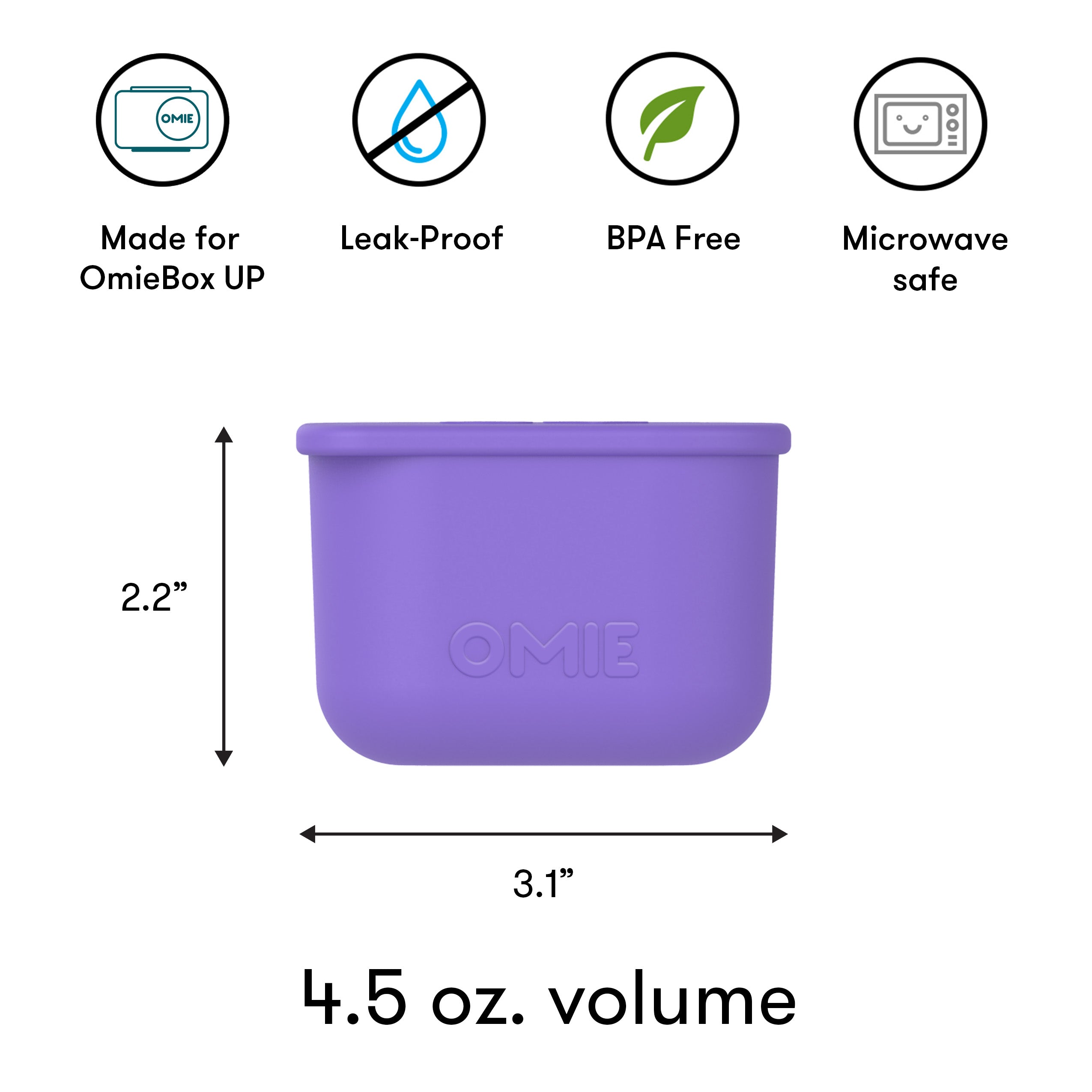 Omiebox - UP Bento Kutusu İç Bölme Kapları 2li Mor/Yeşil-3
