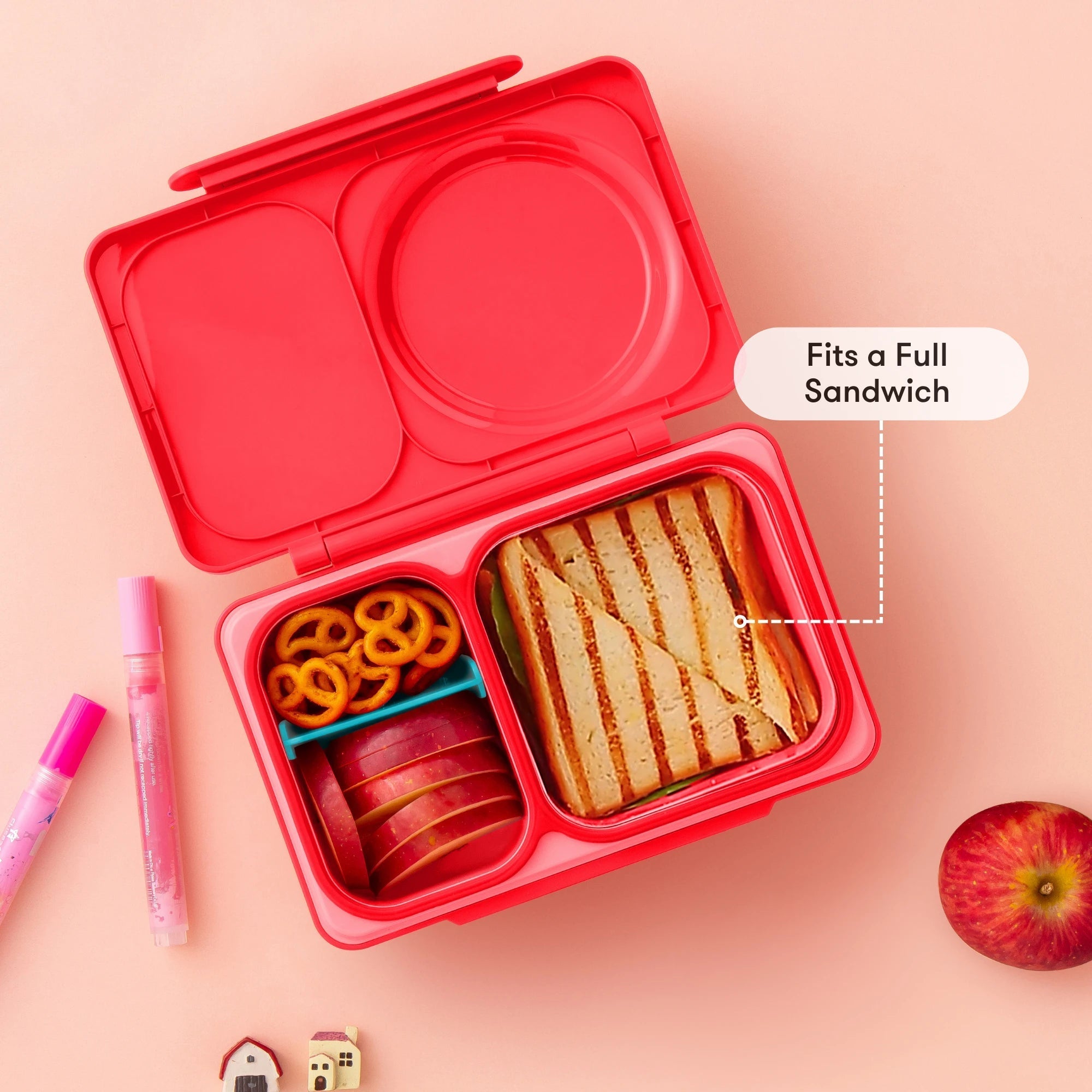 Omiebox - UP Isı Yalıtımlı 2. Nesil Kiraz Pembesi Bento Yemek Kutusu-3