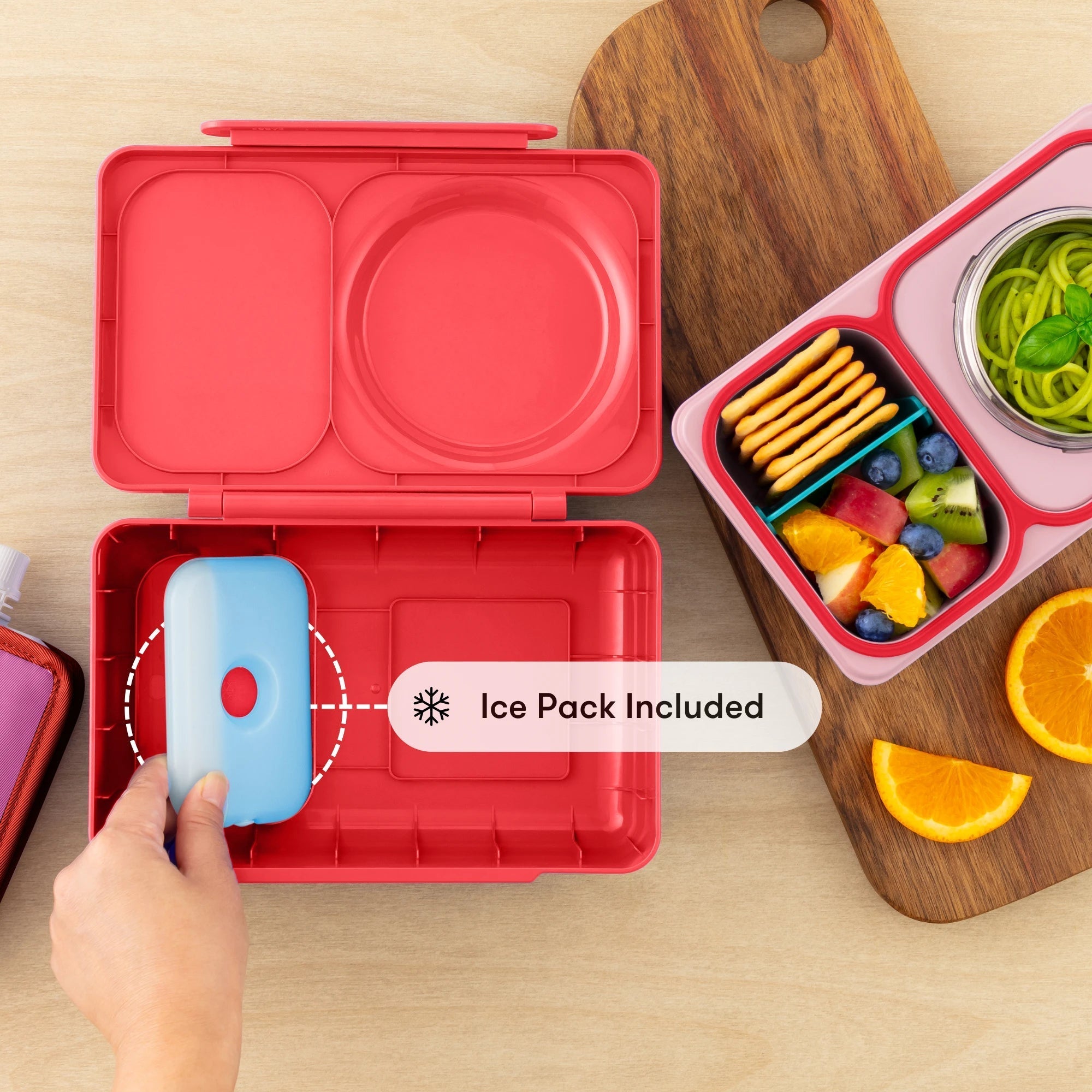 Omiebox - UP Isı Yalıtımlı 2. Nesil Kiraz Pembesi Bento Yemek Kutusu-4