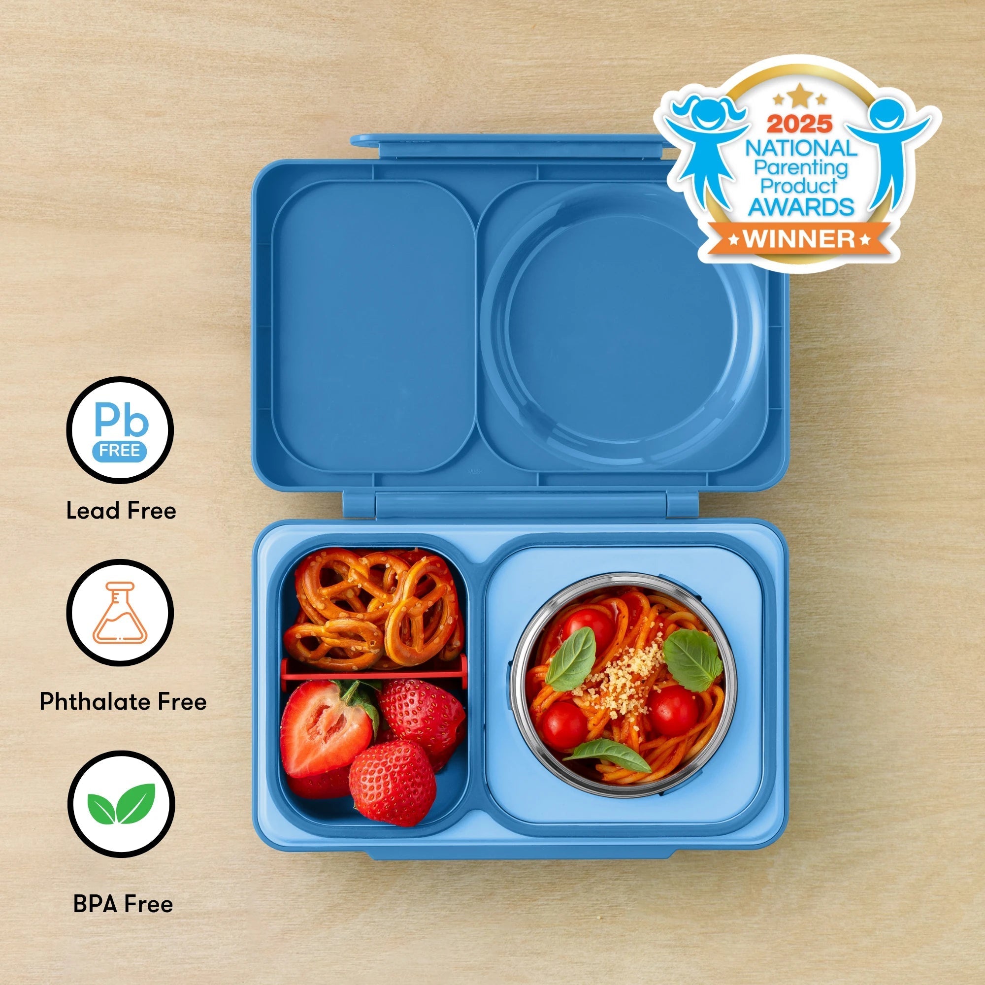 Omiebox - UP Isı Yalıtımlı 2. Nesil Kozmik Mavi Bento Yemek Kutusu-1