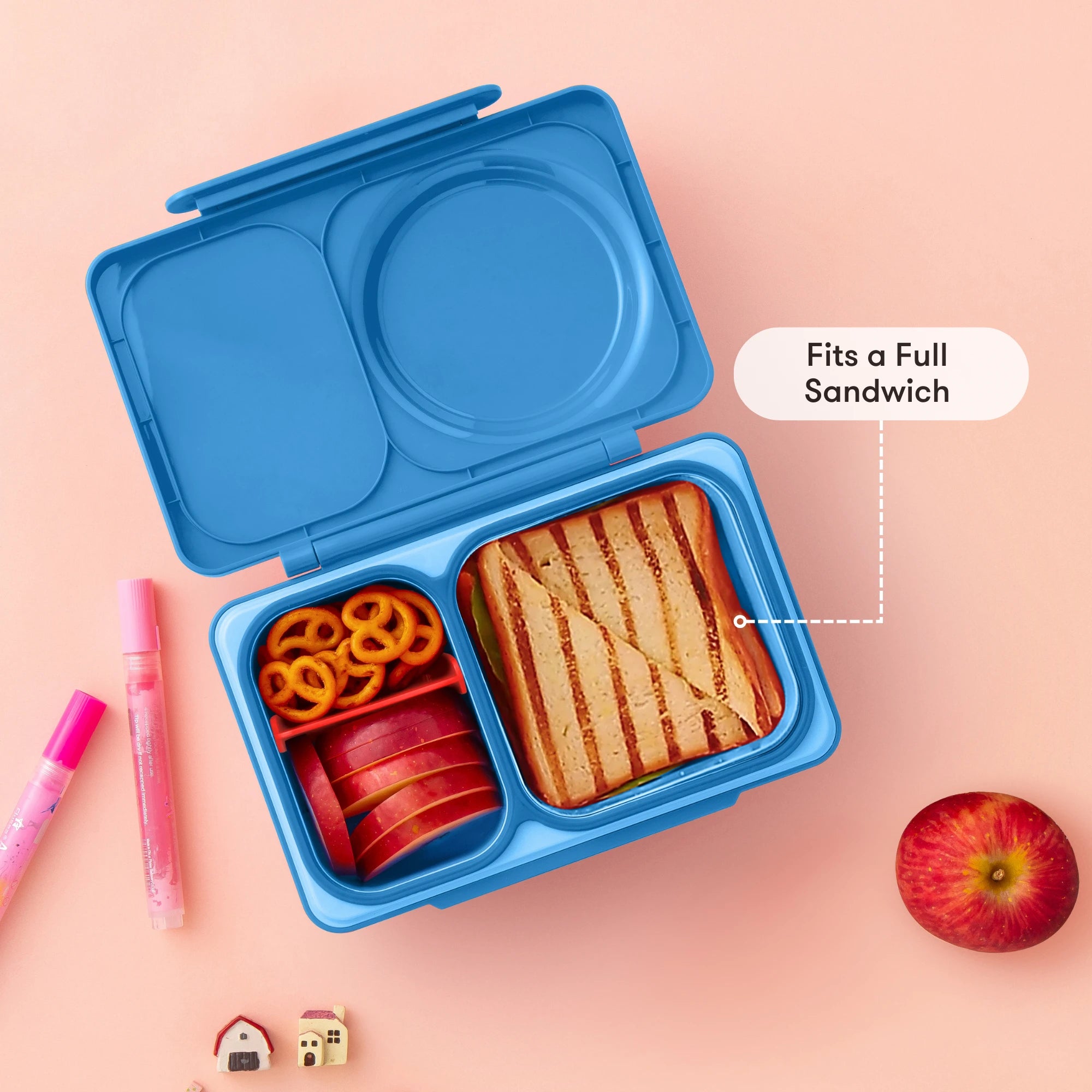 Omiebox - UP Isı Yalıtımlı 2. Nesil Kozmik Mavi Bento Yemek Kutusu-3