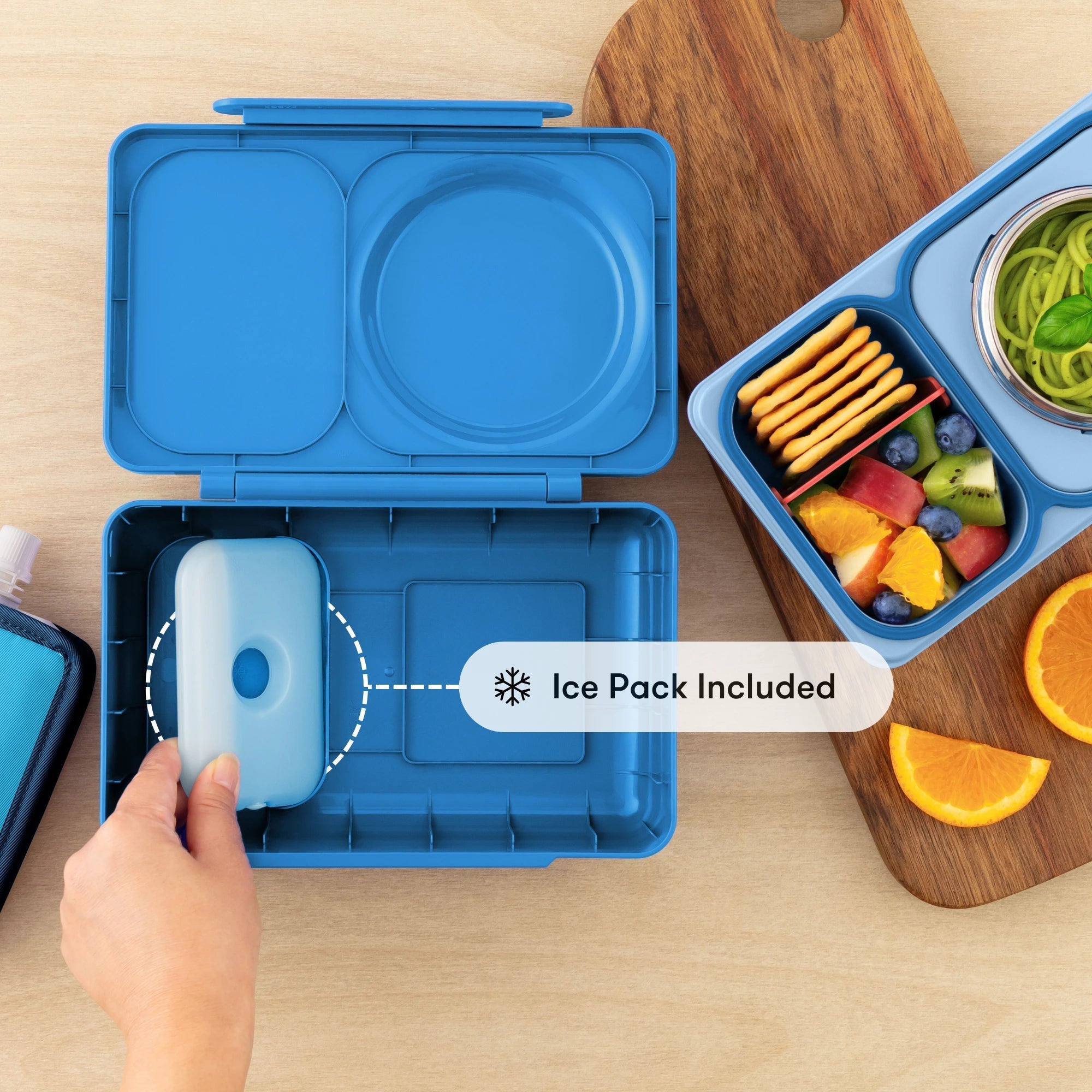 Omiebox - UP Isı Yalıtımlı 2. Nesil Kozmik Mavi Bento Yemek Kutusu-4