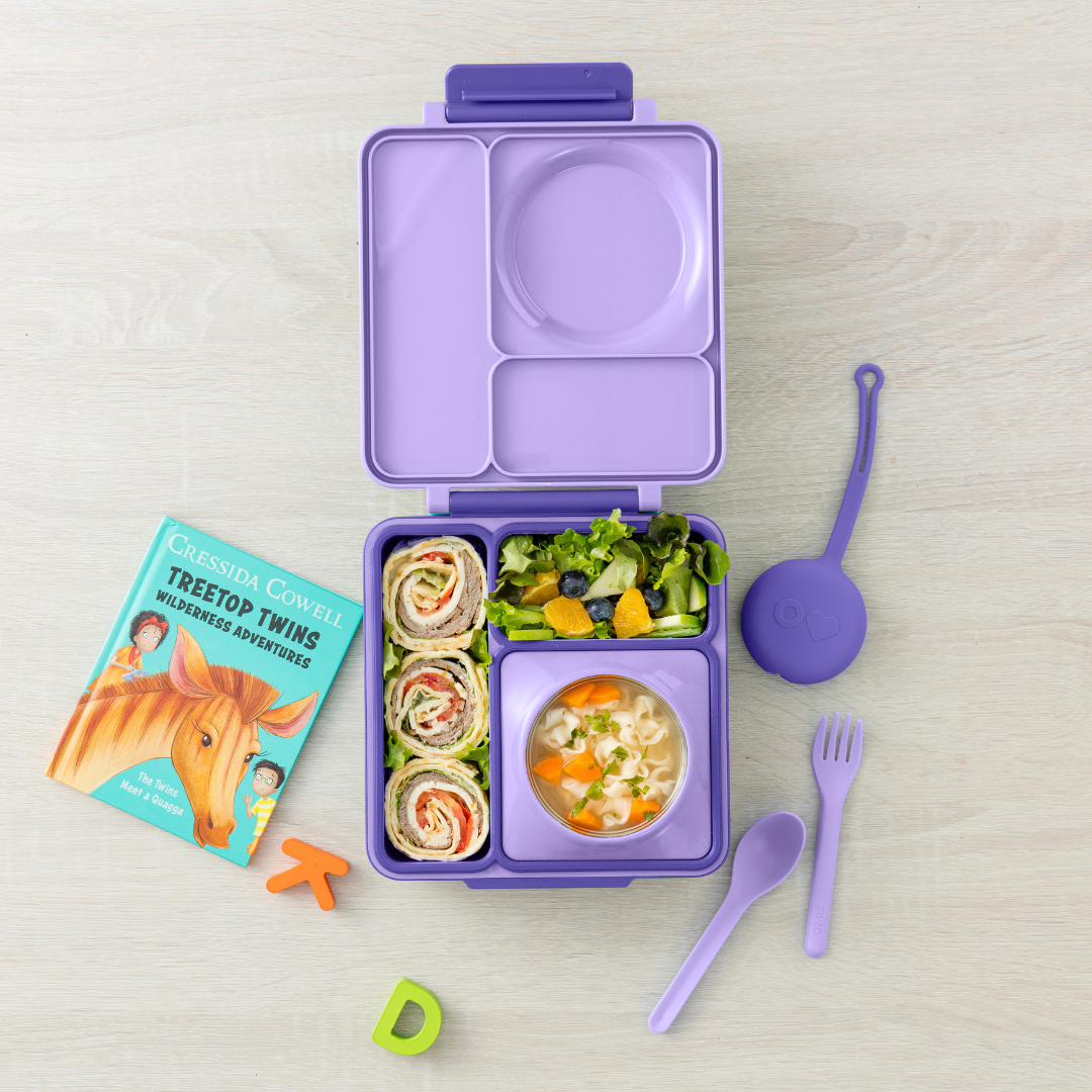 Omiebox - OmiePod Lila Silikon Çatal ve Kaşık Seti-2